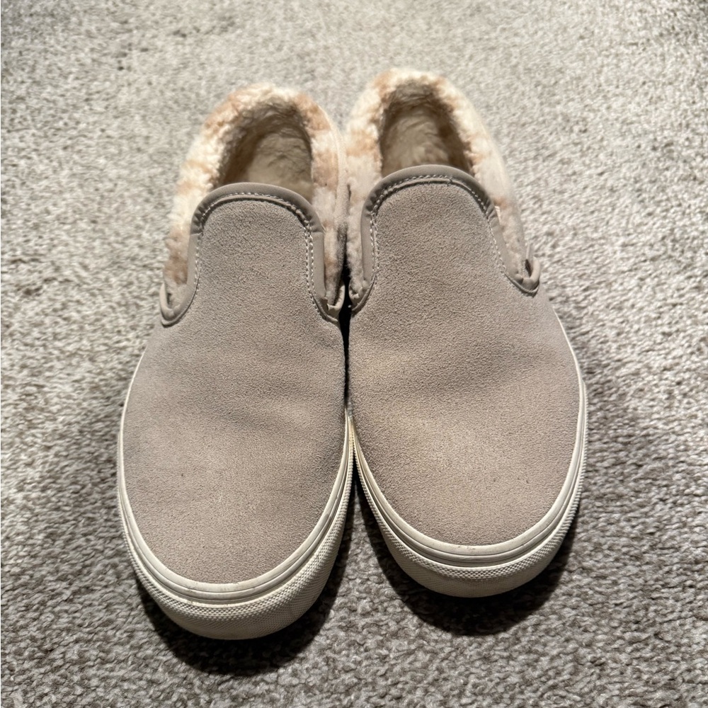 Vans Women's Tan Suede Slip-On Sneakers